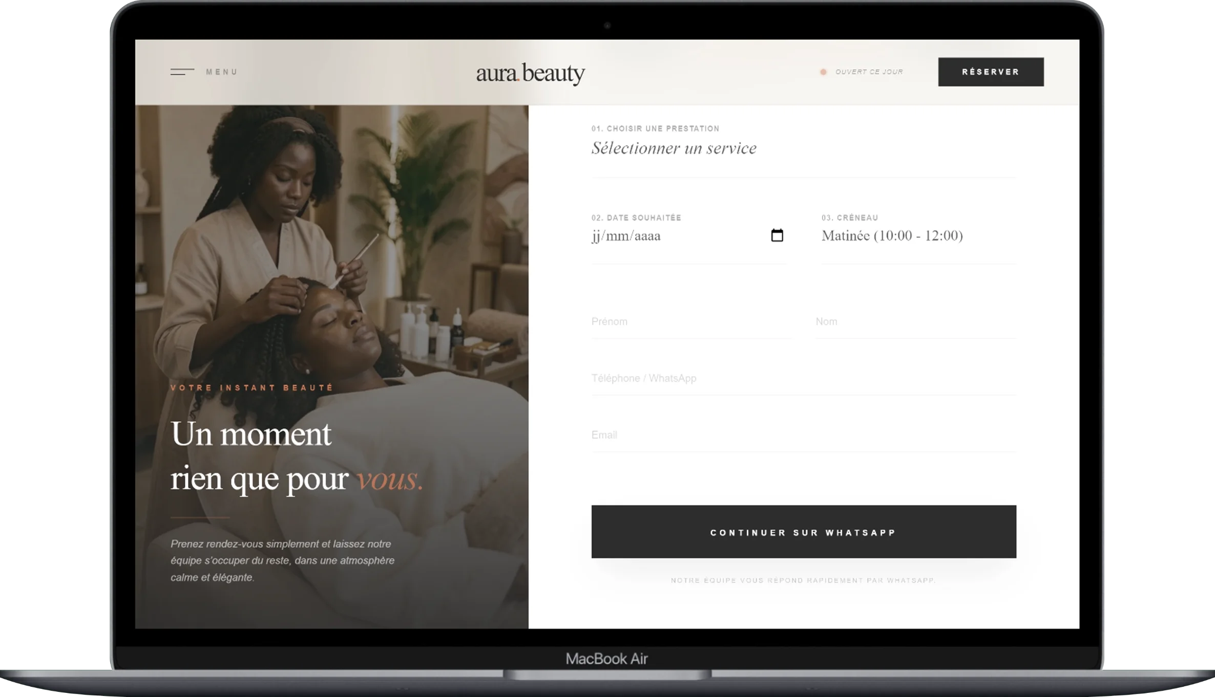 Aura Beauty — Site premium pour professionnels de la beauté
